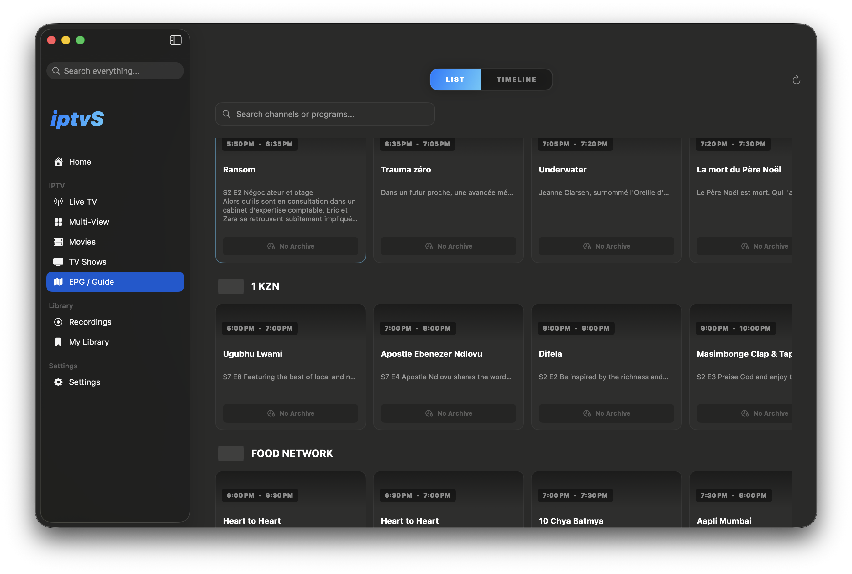 iptvS EPG / Guide